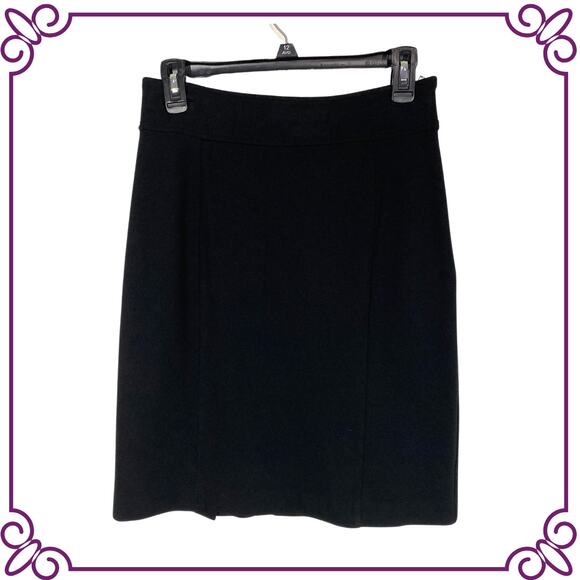 AK Anne Klein Dresses & Skirts - AK Anne Klein Black Ponte Knit Double Slit Pencil Skirt Size SMALL